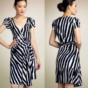 DVF Antonio Wrap Zebra Animal Print Dress 0